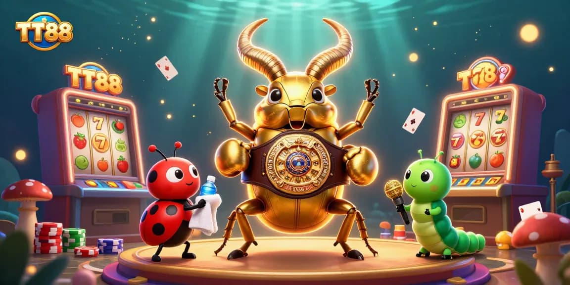 Experience the excitement of TT88's vibrant casino scene filled with colorful slot machines.