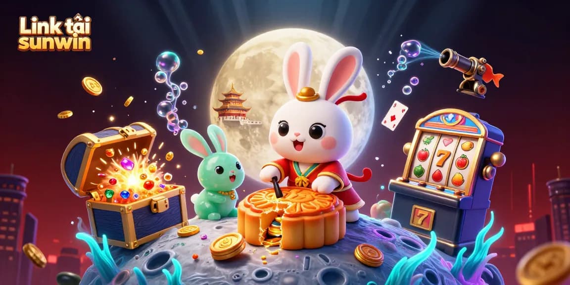 Win big with the official Link tải sunwin, showcasing vibrant gaming elements in a 3D illustration.