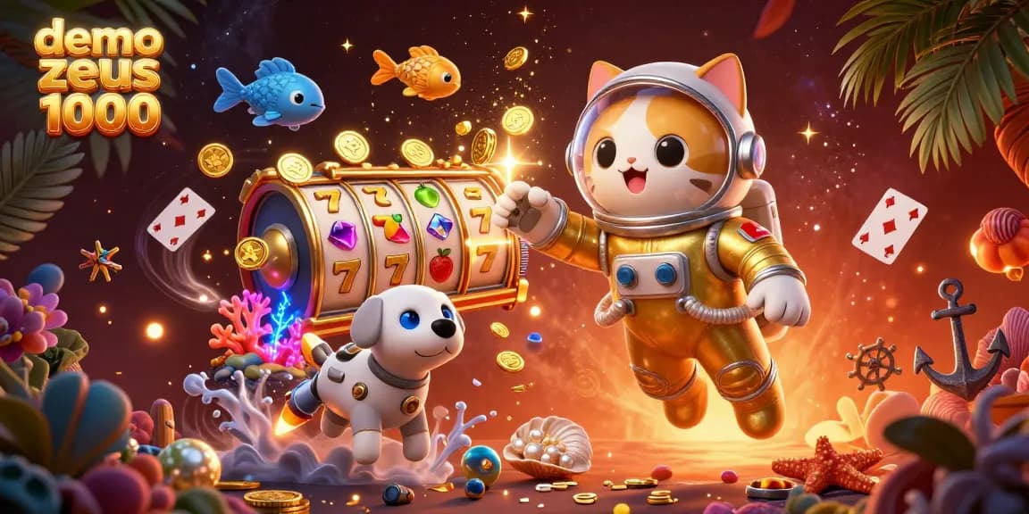 Experience the engaging gameplay of demo slot zeus 1000 surrounded by vibrant characters and dynamic casino elements.