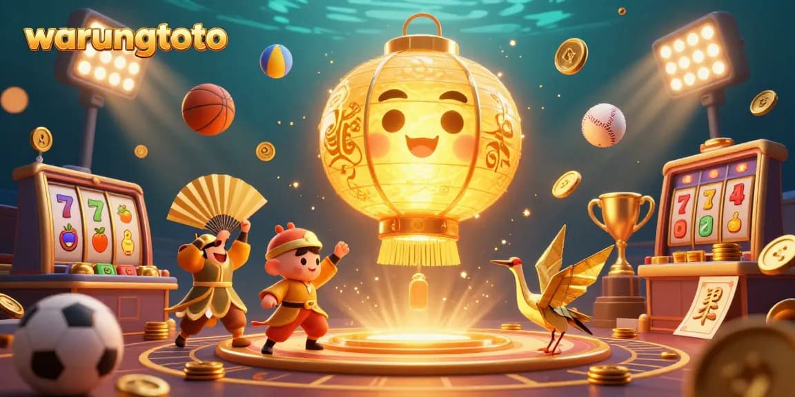 Engage with warungtoto's vibrant casino scene showcasing golden lantern spirit and dynamic gaming elements.
