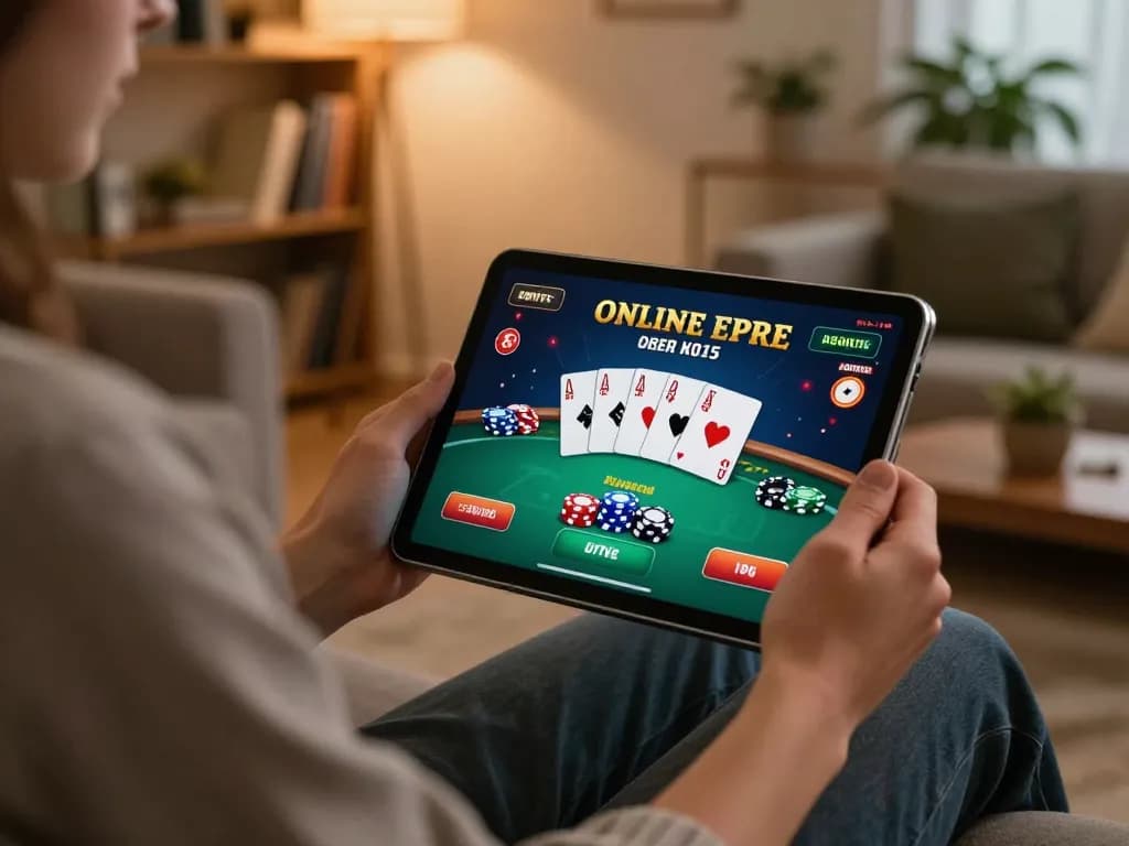 Experience xx888 online gaming on a tablet in a cozy living room setting.