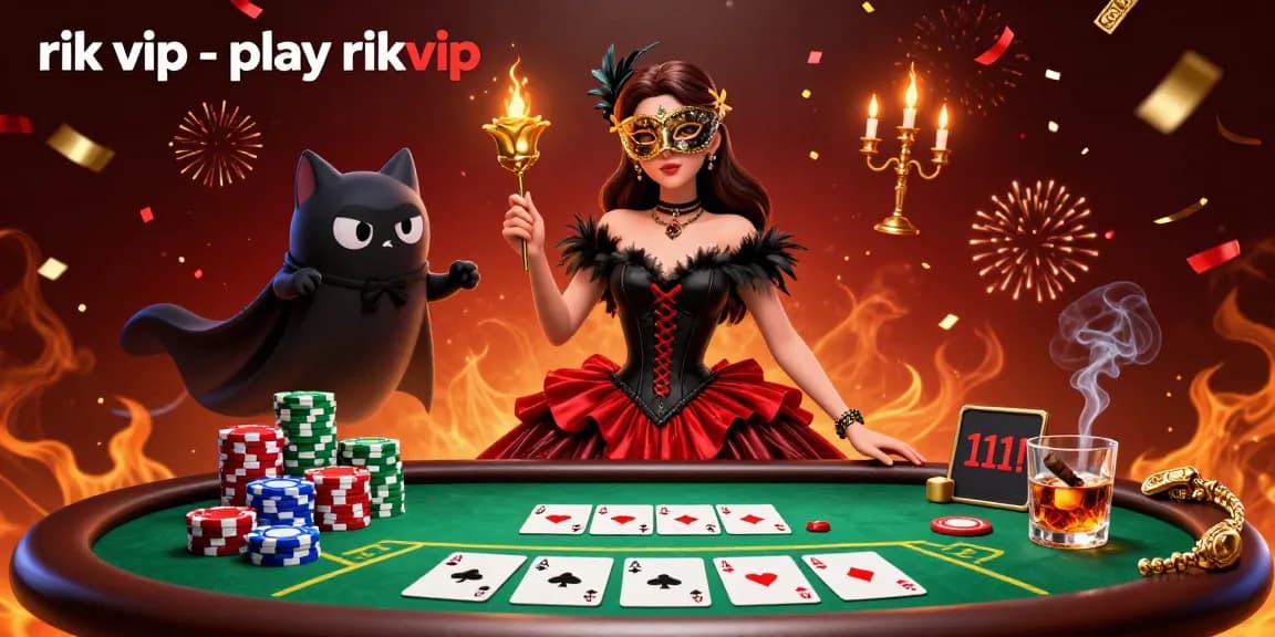 Engage in the thrilling world of rik vip - play rikvip with an exciting poker scene featuring vibrant casino elements and dynamic characters.