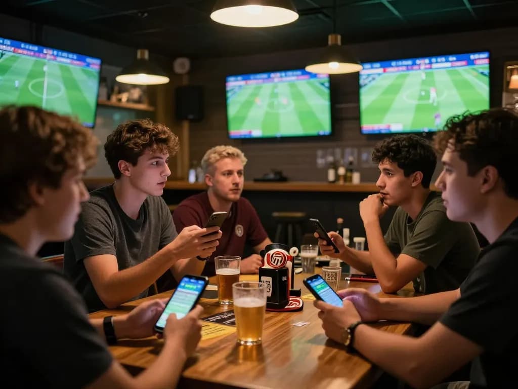 Nowgoals enables thrilling sports betting in a lively sports bar with eager patrons.