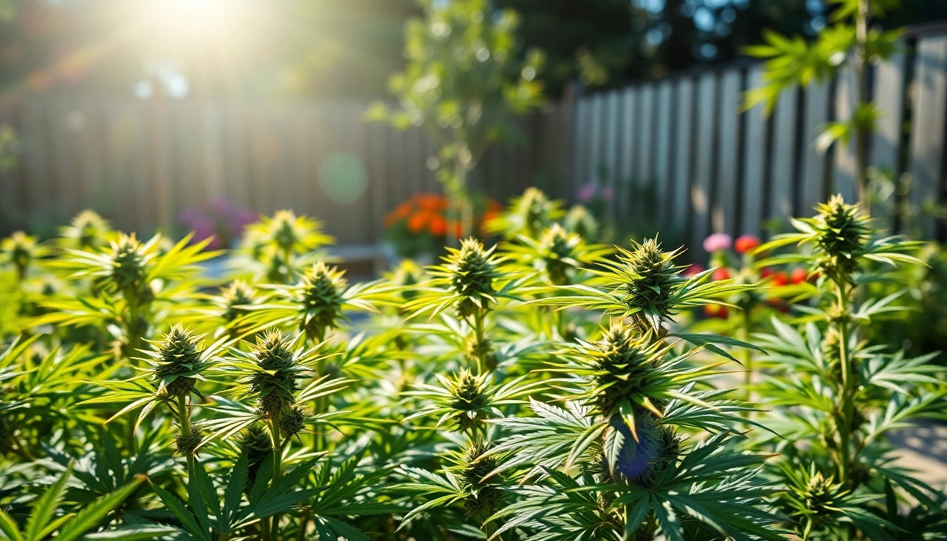 Explore where can i buy weed plants in a thriving outdoor garden with sunlight and green lushness.