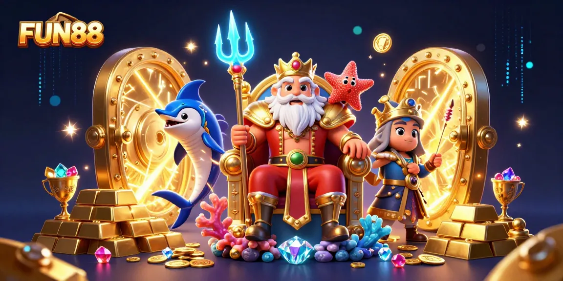Engage with exciting games on FUN88, where Neptune and treasures abound in an ocean-themed casino.