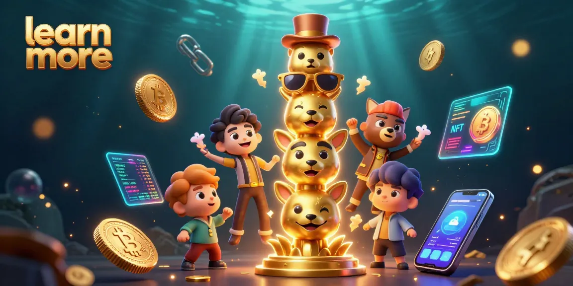 Learn more about exciting casino gaming with a vibrant 3D totem pole and crypto elements.