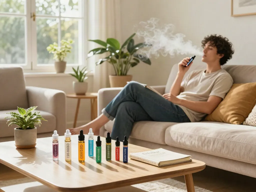 Best vapes Canada showcased in a natural wellness setting with CBD vape device and healthy lifestyle elements.