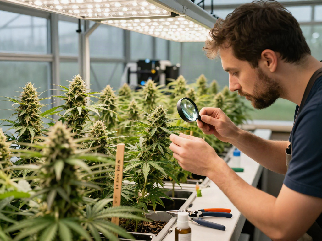 Zagreb cannabis cultivation in a modern greenhouse with thriving plants and advanced growing technology.