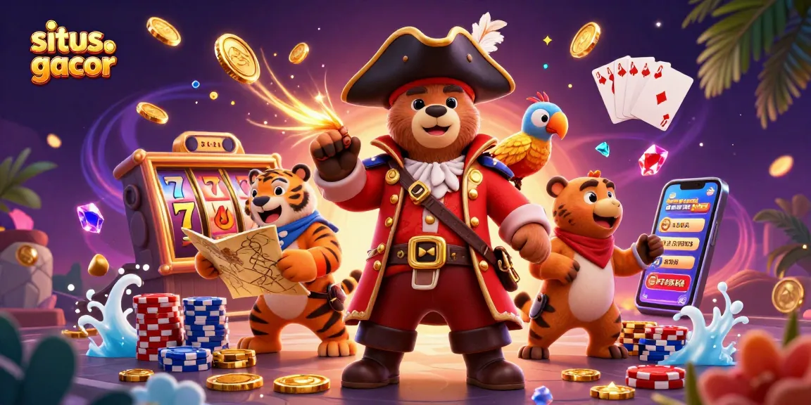 Engage in thrilling gameplay with situs slot gacor's dynamic illustration featuring exciting slot elements.
