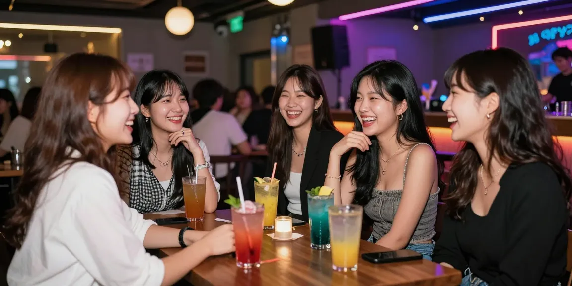 퀸알바의 역동적인 강남 밤문화 속 친구들과의 즐거운 만남 장면