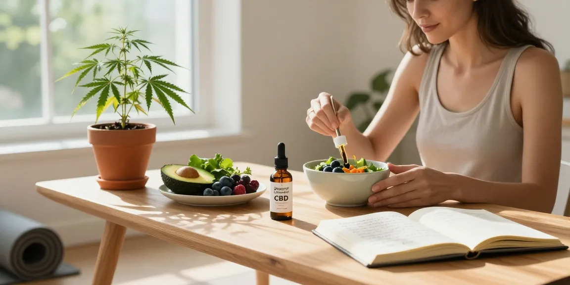 Ministry of Cannabis CBD tincture featured in a bright wellness breakfast scene, showcasing natural ingredients for a healthy lifestyle.