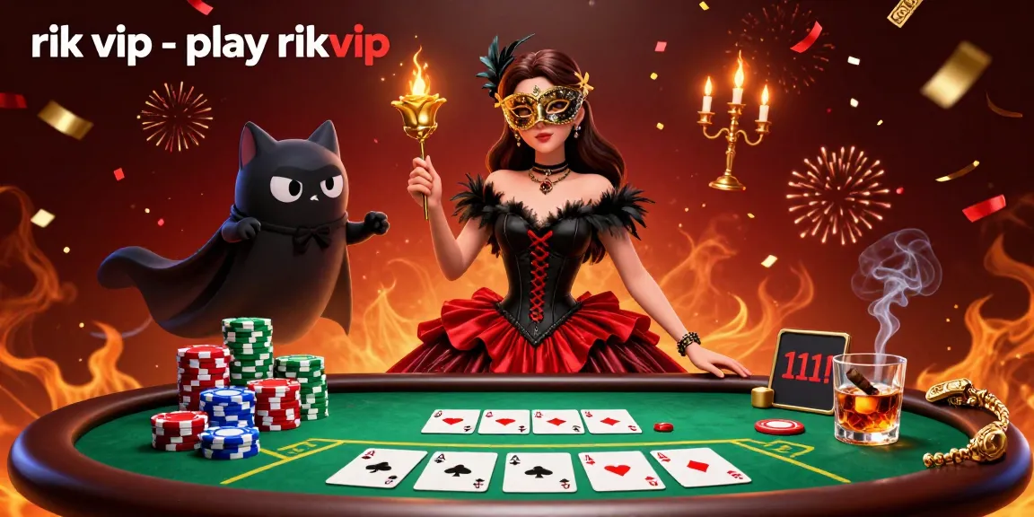 Engage in the thrilling world of rik vip - play rikvip with an exciting poker scene featuring vibrant casino elements and dynamic characters.
