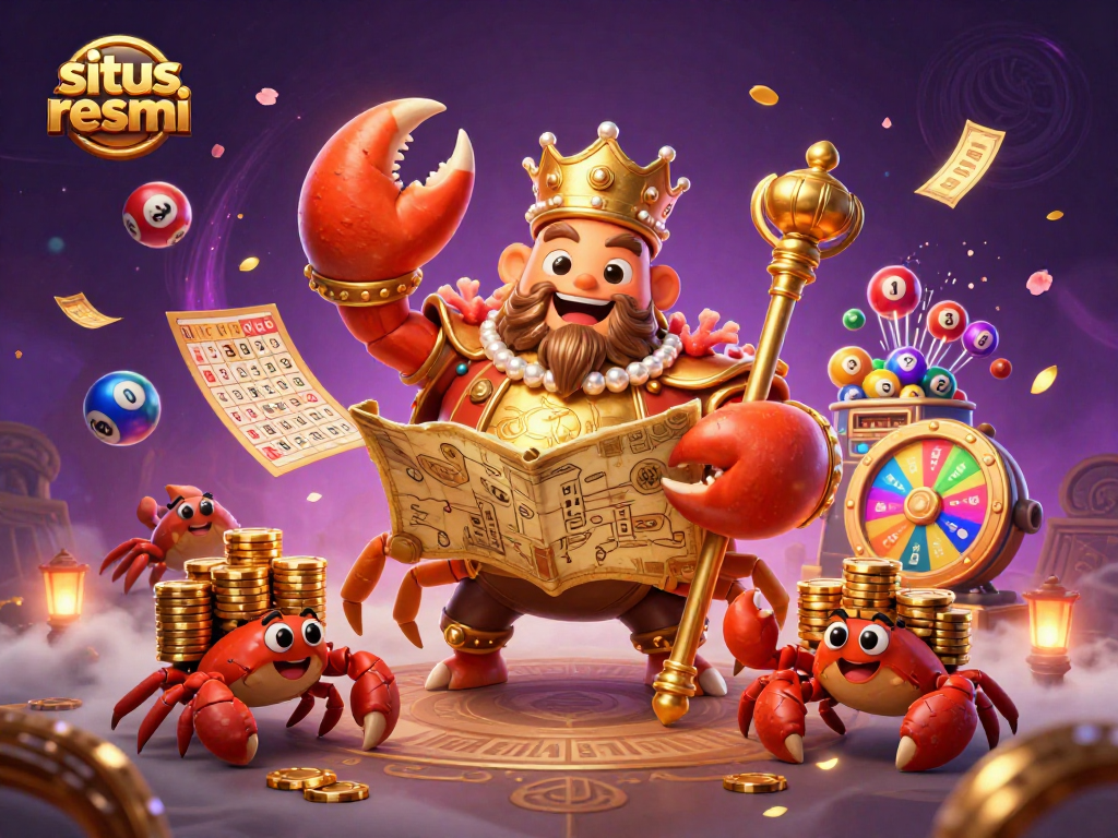 Experience the thrill of situs resmi online betting with golden crab emperor and vibrant gaming elements.