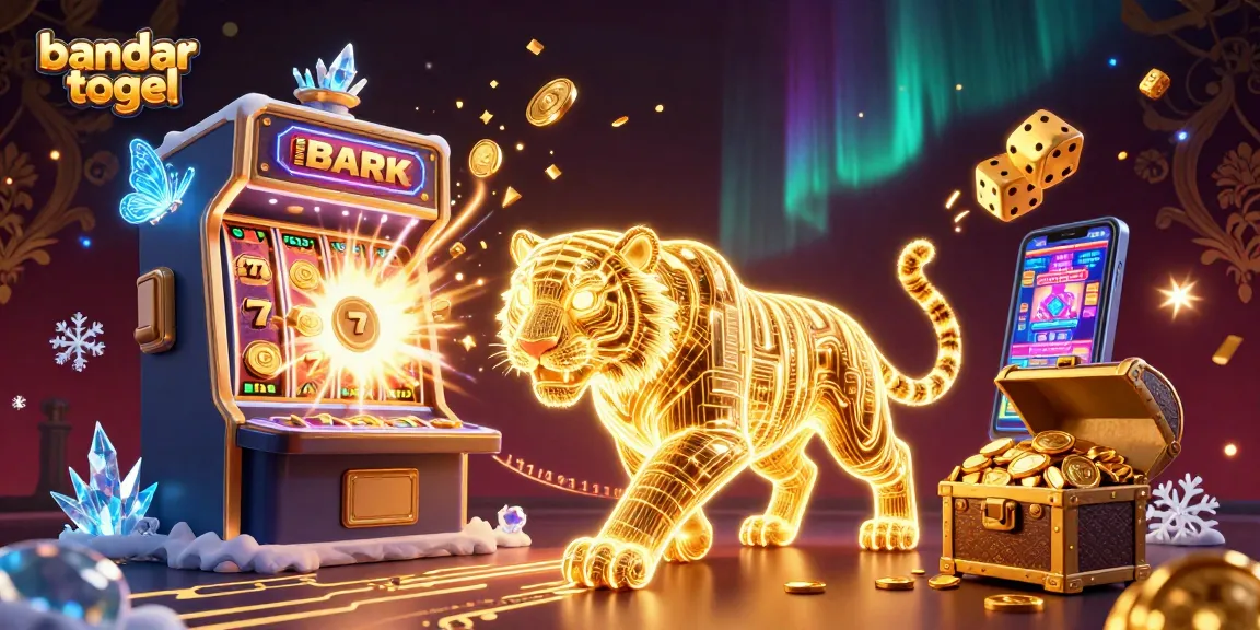 Experience exciting bandar togel gameplay with a golden tiger and dazzling casino elements!