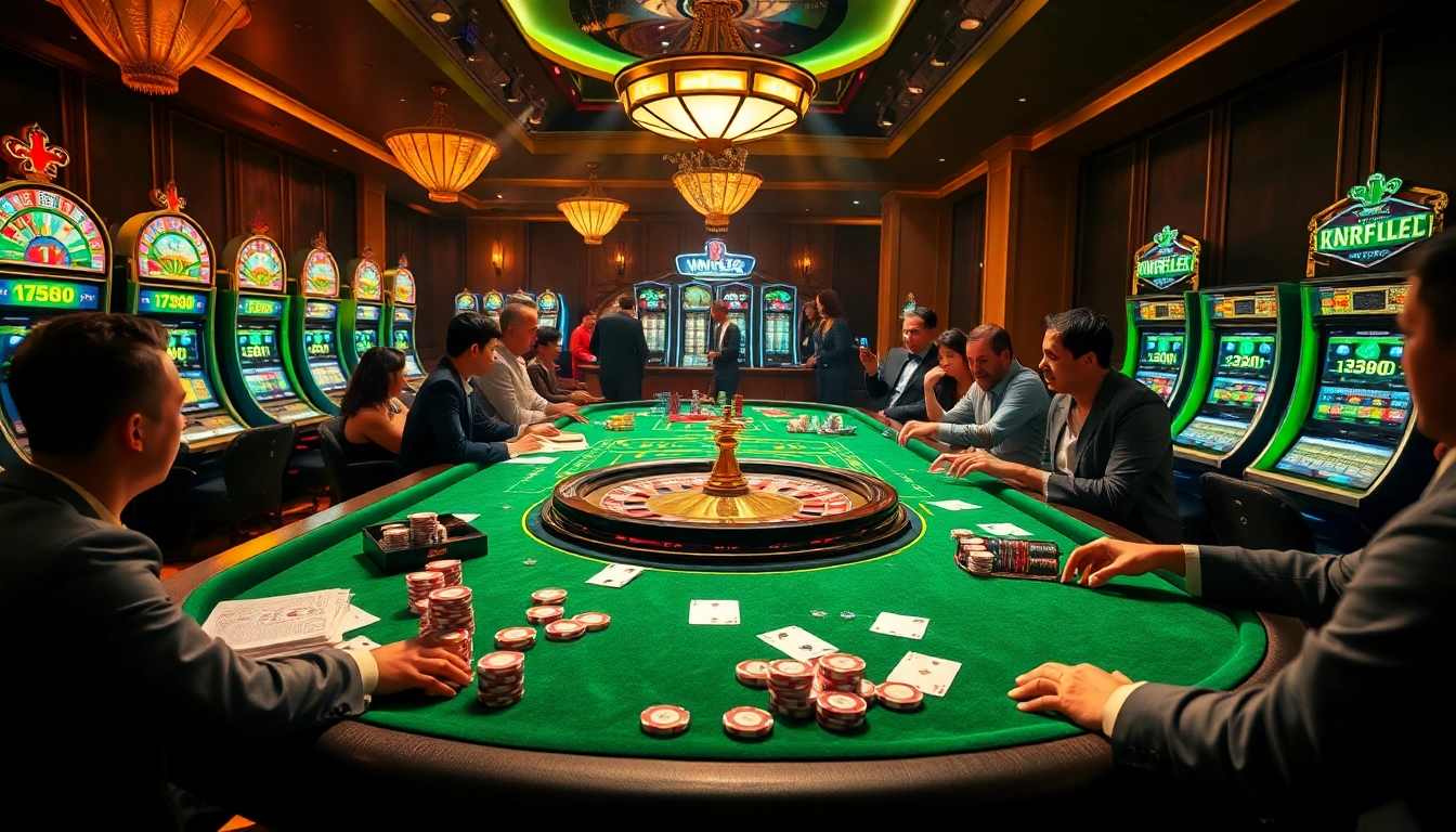 Experience the excitement of gambling at hay88.page with vibrant casino scenes full of action and luxury.