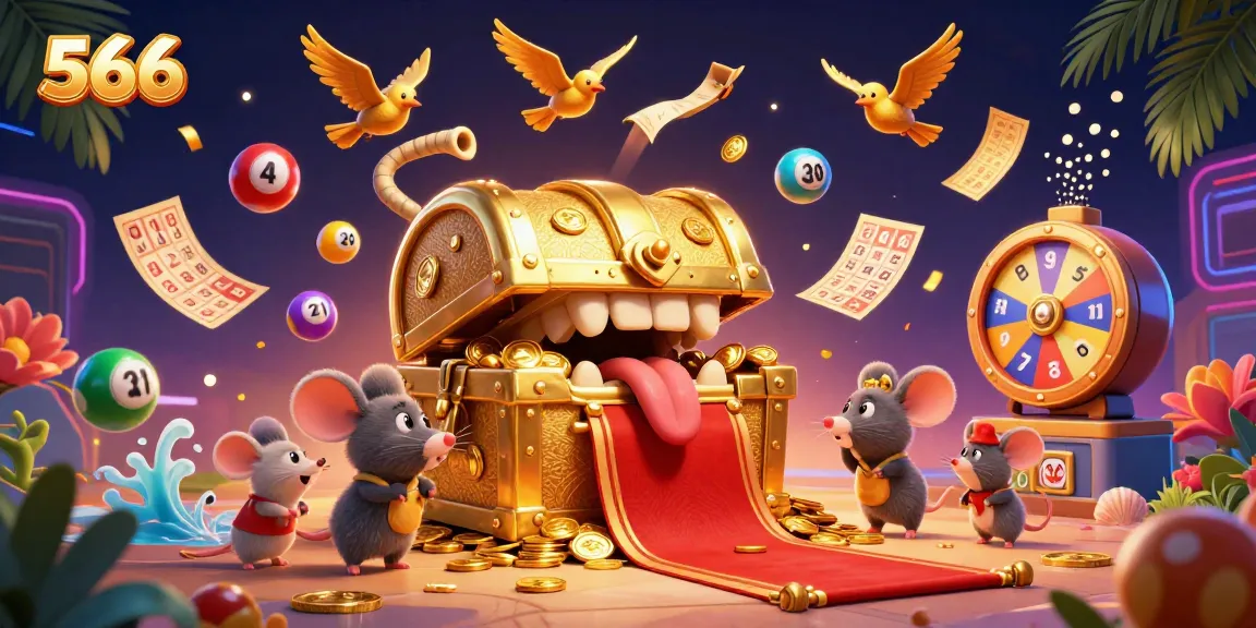 Engage with 566's dynamic lottery excitement featuring vibrant games and golden tickets.