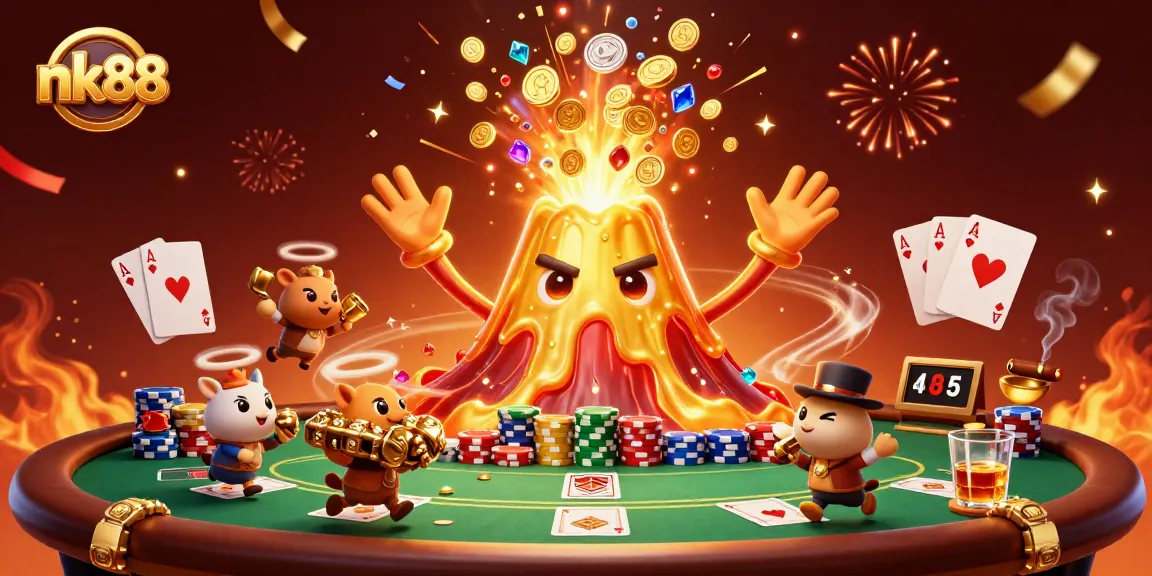 Engage with nk88's vibrant casino scene featuring treasure and poker dynamics.