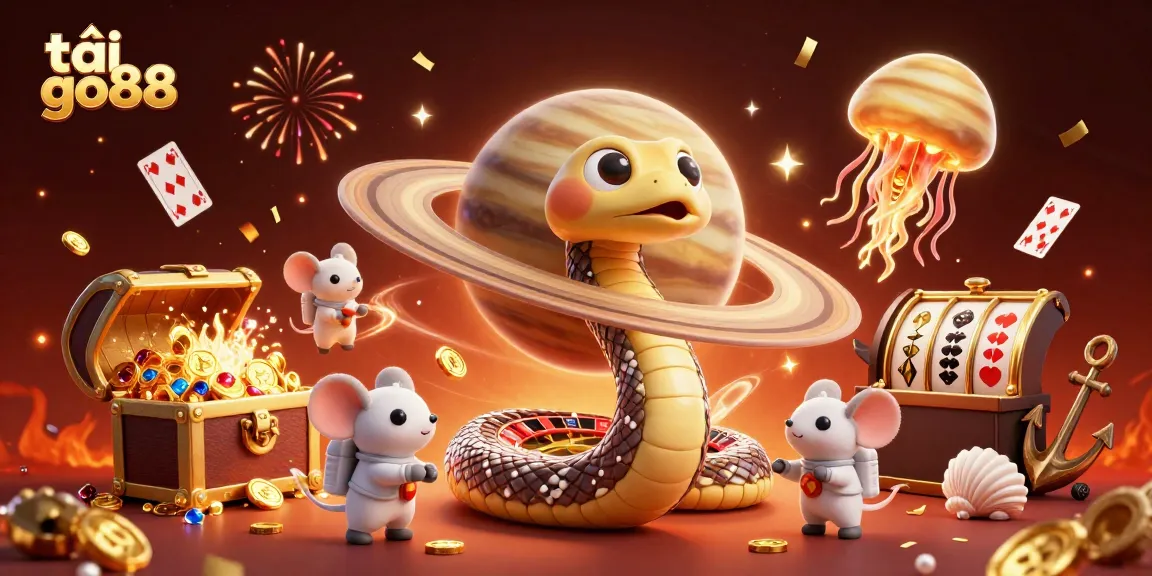 Experience exciting gameplay with tải go88 in this vibrant 3D casino scene featuring cosmic elements.