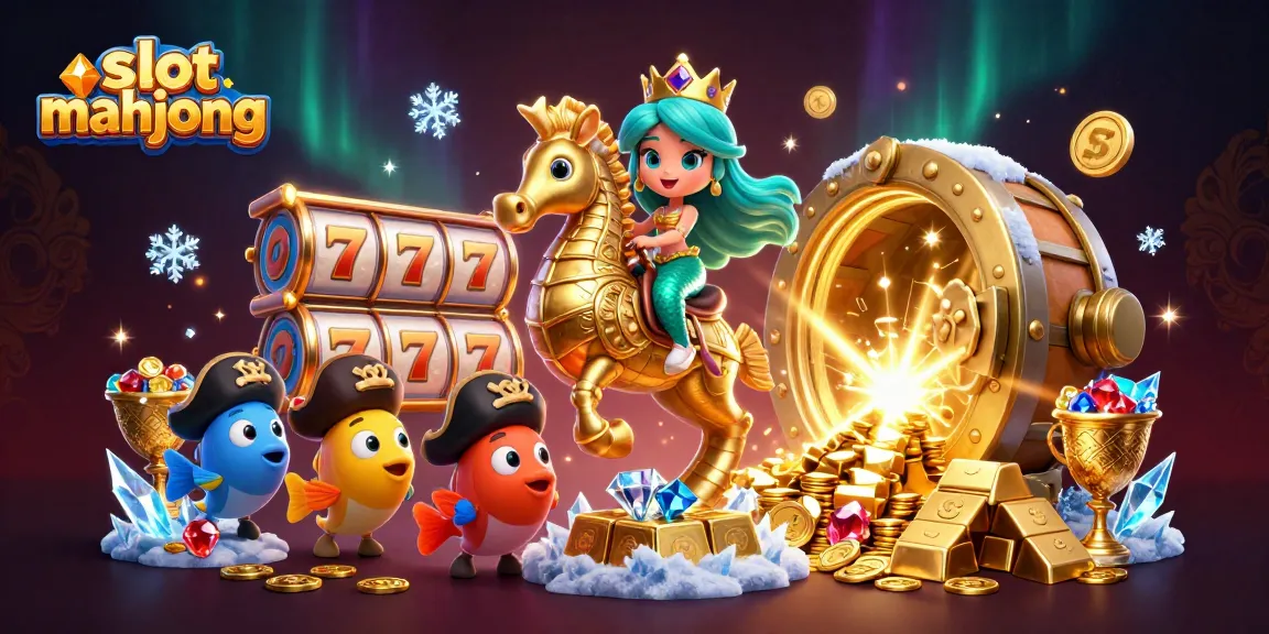 Engage with slot mahjong in a vivid scene showcasing exhilarating gameplay with vibrant characters and treasure.