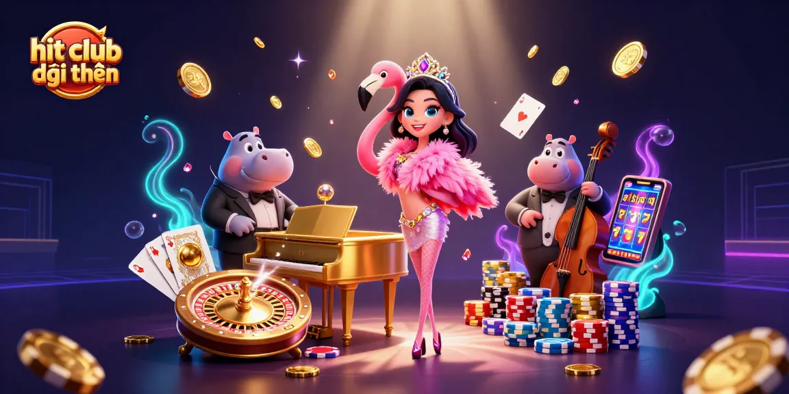 Engage in thrilling gameplay at hit club đổi thưởng with vibrant 3D casino elements and lively characters.