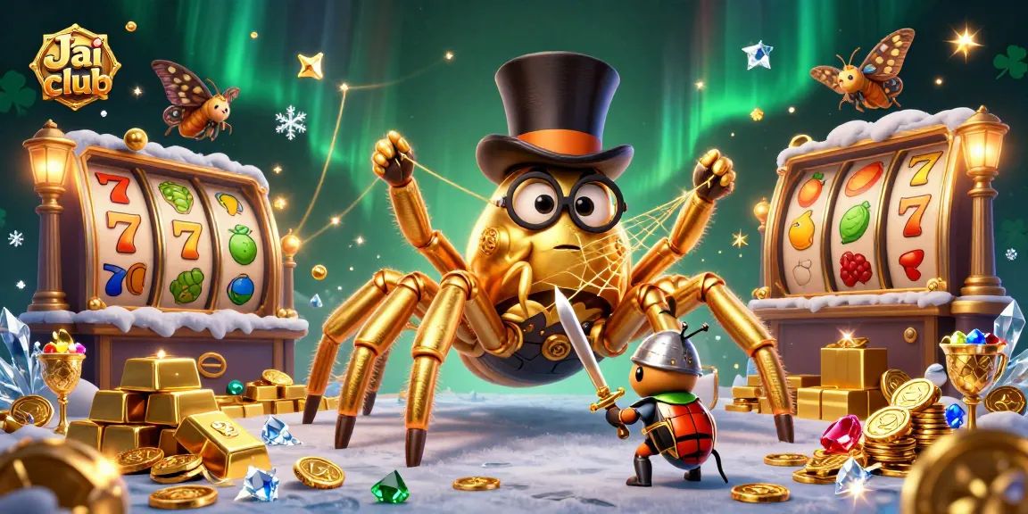 Experience the excitement of Jai club with a dynamic 3D illustration showcasing casino elements and characters.