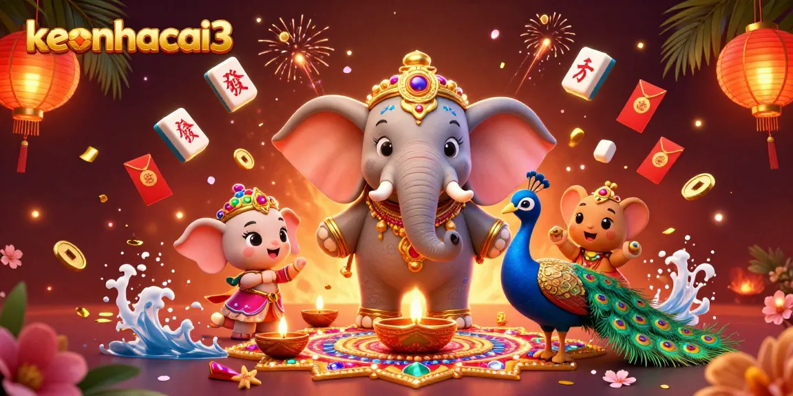 Experience winning strategies with keonhacai3 through this vibrant casino-themed illustration.